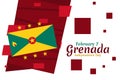 February 7, Grenada Independence Day Vector Illustration.