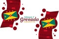 February 7, Grenada Independence Day Vector Illustration.