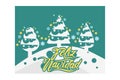 Translation: Merry Christmas. Feliz Navidad vector text Calligraphic Lettering design card template. Royalty Free Stock Photo