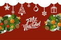 Translation: Merry Christmas. Feliz Navidad vector text Calligraphic Lettering design card template. Royalty Free Stock Photo