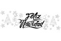 Translation: Merry Christmas. Feliz Navidad vector text Calligraphic Lettering design card template. Royalty Free Stock Photo