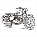 vector illustration of a classic motorbike