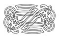 Gargoyle illustration. Celtic national style interlaced pattern. Snakes line art concept.