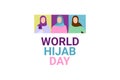 February 1, World Hijab Day vector illustration.