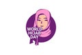 February 1, World Hijab Day vector illustration.