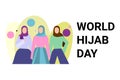 February 1, World Hijab Day vector illustration.