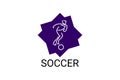 Soccer or football sport vector line icon. sportman, playing football.