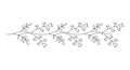 Lily of the Valley Floral Decorative Border. Line Art Elegant Monochrome Illustration.