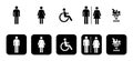 WC Symbol, signs, icons, sanitaria, pictogram SanitÃ¤r Symbole Royalty Free Stock Photo