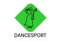 dancesport sport vector line icon. a couple of dancers are dancing in the ballroom Royalty Free Stock Photo