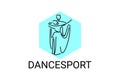 dancesport sport vector line icon. a couple of dancers are dancing in the ballroom Royalty Free Stock Photo