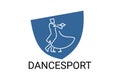 dancesport sport vector line icon. a couple of dancers are dancing in the ballroom Royalty Free Stock Photo