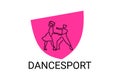 dancesport sport vector line icon. a couple of dancers are dancing in the ballroom Royalty Free Stock Photo