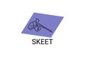 skeet sport vector line icon. an athlete posing for a shot.