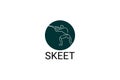 skeet sport vector line icon. an athlete posing for a shot.