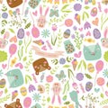 easter seamless pattern floral spring repeating background easter bunny repeat backdrop pastel happy easter surface design