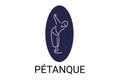 petanque sport vector line icon. practice petanque stance. Royalty Free Stock Photo