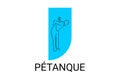 petanque sport vector line icon. practice petanque stance. Royalty Free Stock Photo