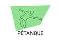 petanque sport vector line icon. practice petanque stance. Royalty Free Stock Photo