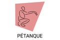 petanque sport vector line icon. practice petanque stance. Royalty Free Stock Photo