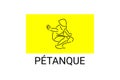 petanque sport vector line icon. practice petanque stance. Royalty Free Stock Photo