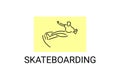 skateboarding vector line icon. playing skateboarding.