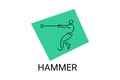 hammer throw sport vector line icon. hammer throw stance. Royalty Free Stock Photo