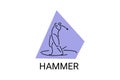 hammer throw sport vector line icon. hammer throw stance. Royalty Free Stock Photo