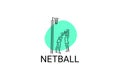 Netball sport vector line icon. A girl playing netball. Royalty Free Stock Photo