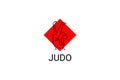 Judo sport vector line icon. sportman, fighting stance. Royalty Free Stock Photo