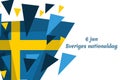 Translation: June 6, National Day. Happy Sweden National Day (Sveriges nationaldag) Vector Illustration. Royalty Free Stock Photo