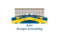 Translation: June 6, National Day. Happy Sweden National Day (Sveriges nationaldag) Vector Illustration. Royalty Free Stock Photo