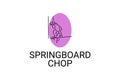 Springboard chop vector line icon. lumberjack sport. Royalty Free Stock Photo