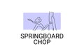 Springboard chop vector line icon. lumberjack sport. Royalty Free Stock Photo