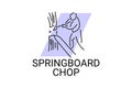 Springboard chop vector line icon. lumberjack sport. Royalty Free Stock Photo