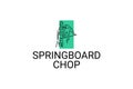 Springboard chop vector line icon. lumberjack sport. Royalty Free Stock Photo