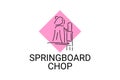 Springboard chop vector line icon. lumberjack sport. Royalty Free Stock Photo