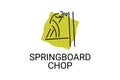 Springboard chop vector line icon. lumberjack sport. Royalty Free Stock Photo
