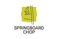 Springboard chop vector line icon. lumberjack sport. Royalty Free Stock Photo