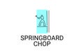Springboard chop vector line icon. lumberjack sport. Royalty Free Stock Photo