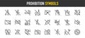 Prohibition symbols icons. Skateboard, Stand. Royalty Free Stock Photo