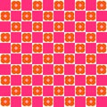 Cute flower power checkered seamless pattern Royalty Free Stock Photo