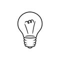 bulb lamp drawing coloring line art style sketch classic vintage design Royalty Free Stock Photo