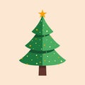Christmas tree flat icon, vector illustration. Flat design style Royalty Free Stock Photo