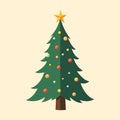 Christmas tree flat illustration Royalty Free Stock Photo