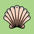 simple clam shell cartoon colored character isolated drawing line style sketch classic vintage design Royalty Free Stock Photo