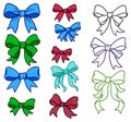 Vector Bows of different shapes and sizes. Royalty Free Stock Photo