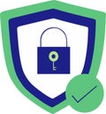 This vector features a digital security illustration with flat and minimalist design elements Royalty Free Stock Photo