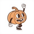 Happy Pumpkin Cartoon Character Vector Illustartion Royalty Free Stock Photo