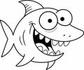 Cartoon Shark Coloring book for kids. Royalty Free Stock Photo